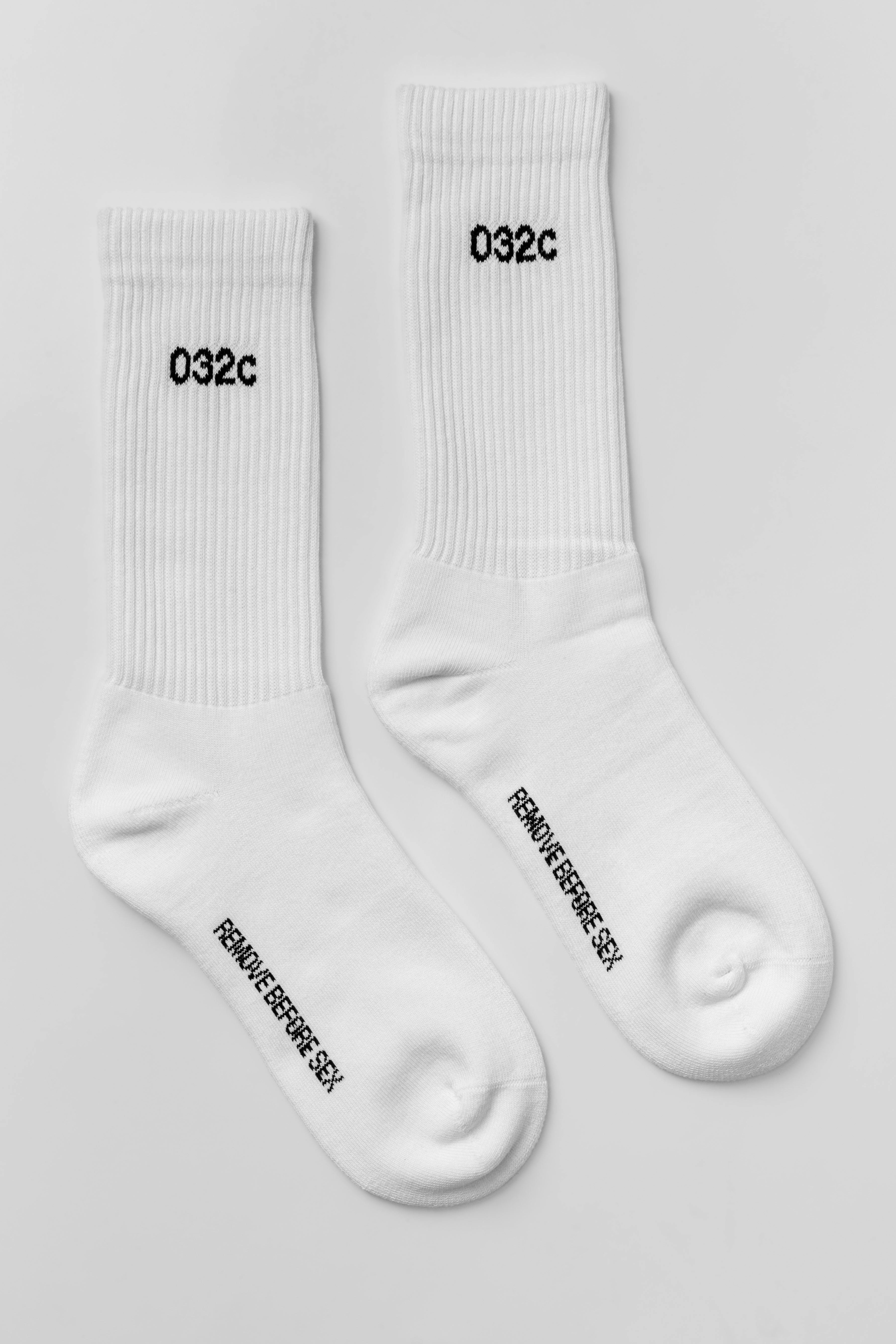 REMOVE BEFORE SEX Socks White/Black - 032c2306acc-181_5ba1f059-2852-4ac4-898b-5895fd01dfa3