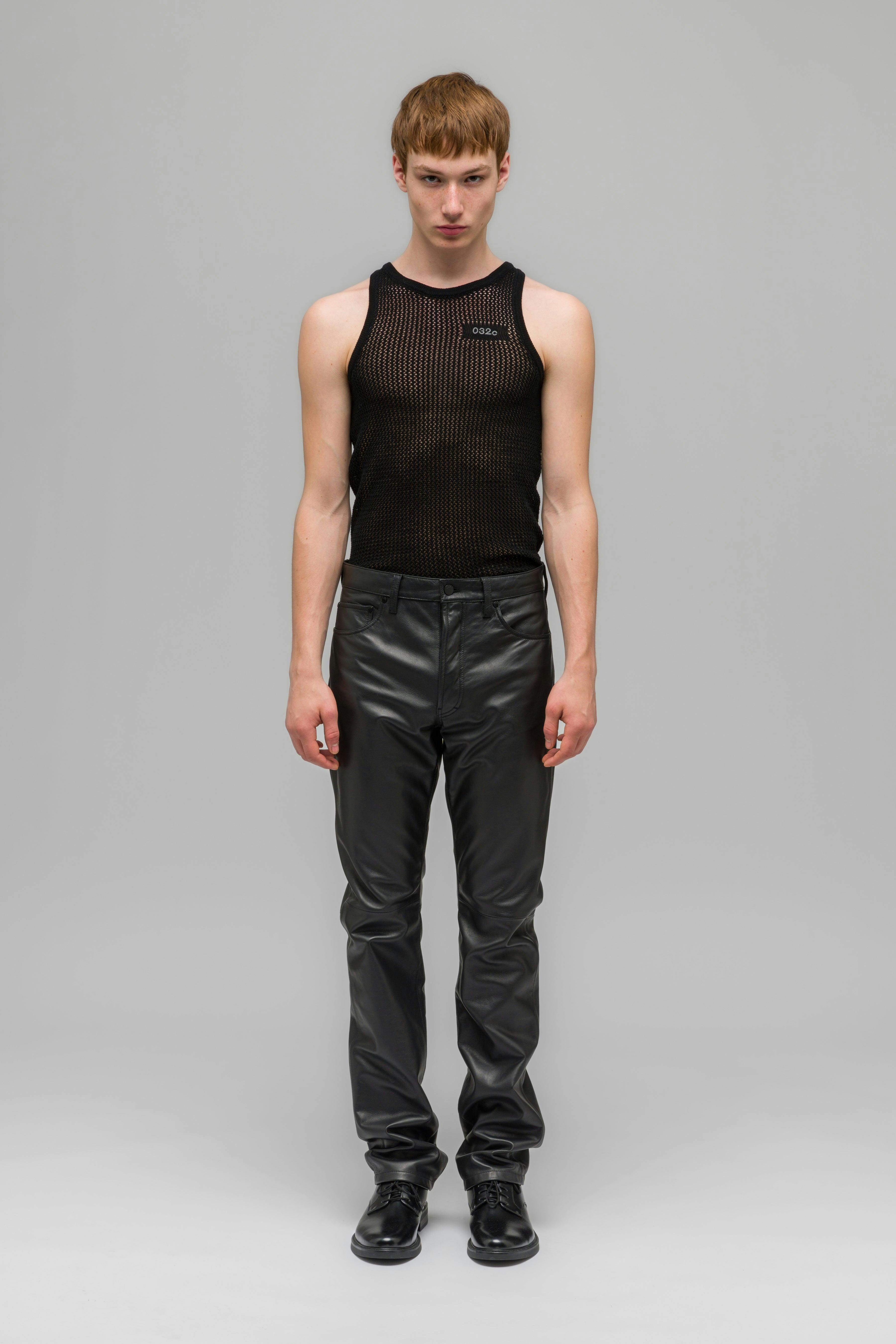 CASUAL LEATHER TROUSERS - FW23-L-3010_4_2