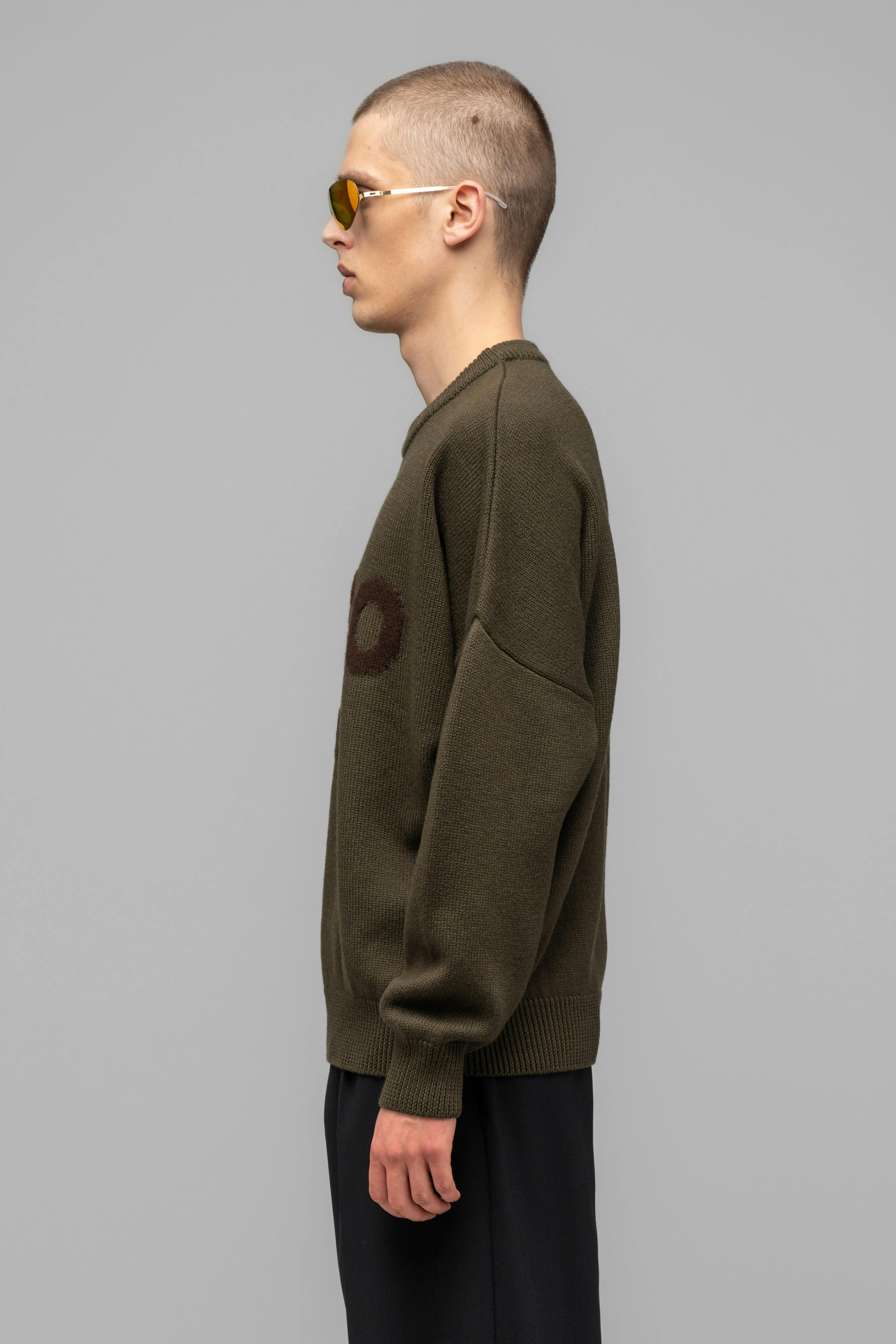 "SELFIE" SWEATER OLIVE DRAB - WU101782-2