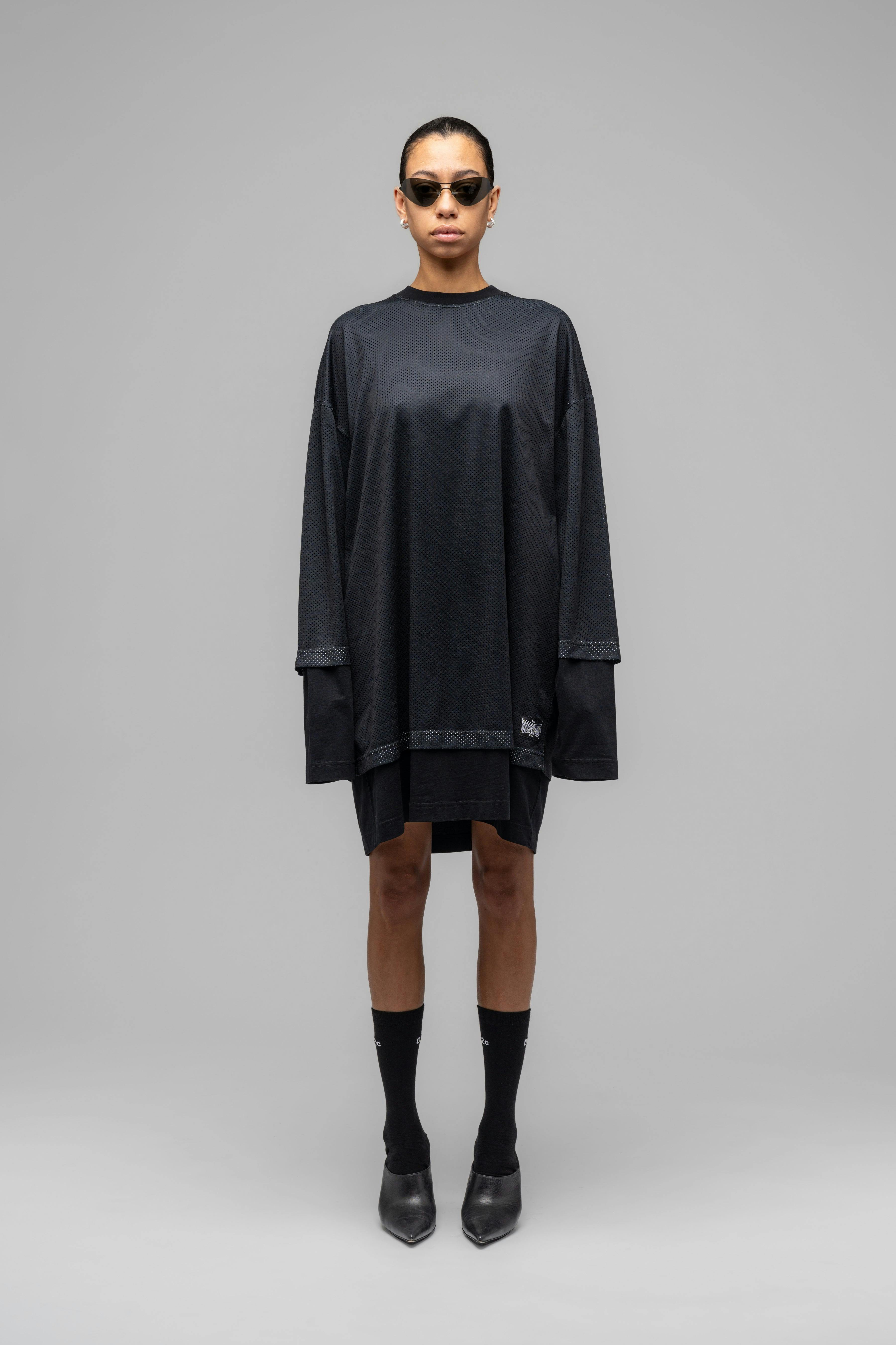 "GAME" LAYERED MESH SHIRT DRESS - WU102140