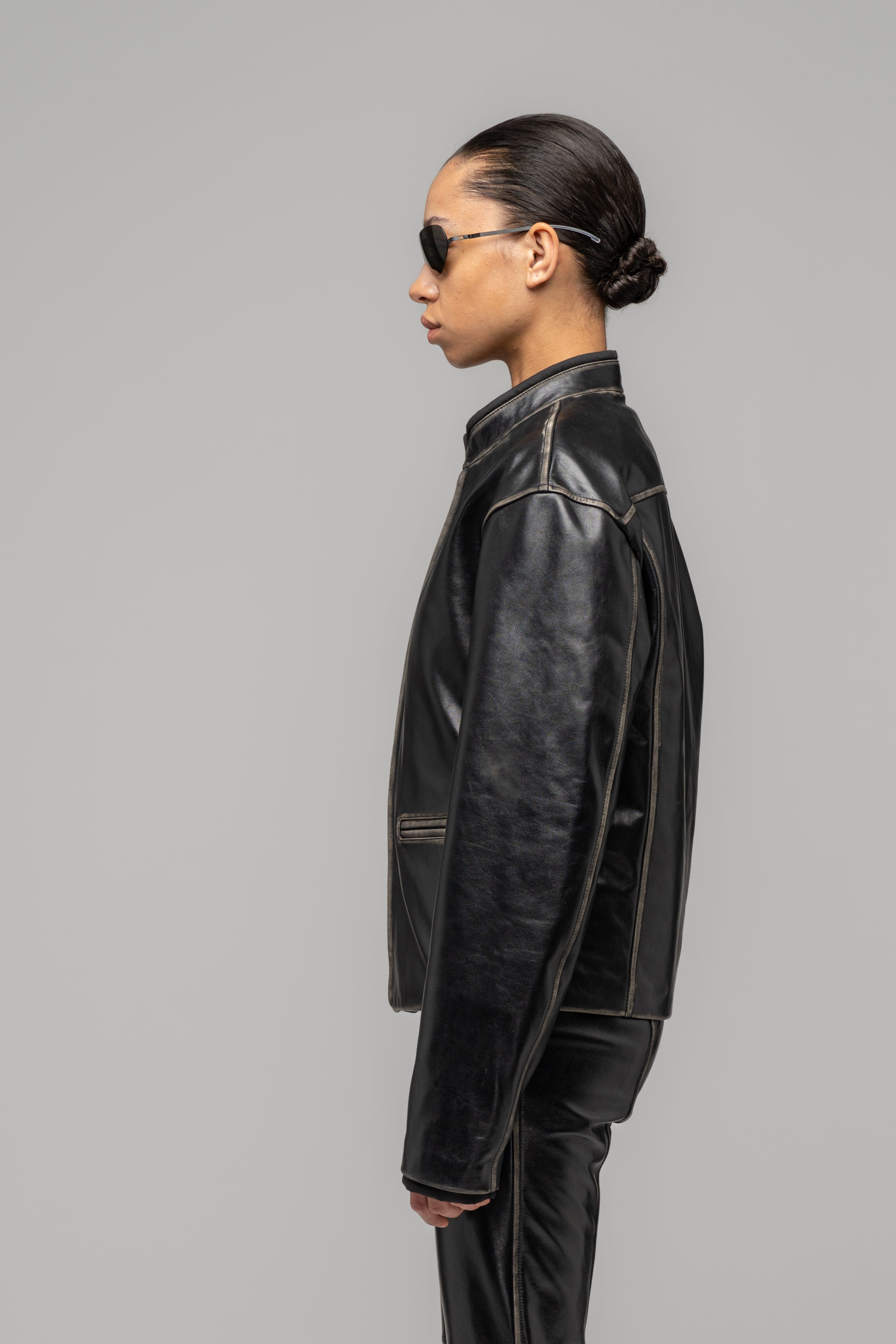 "UMA" LEATHER BIKER JACKET - WU102734-3