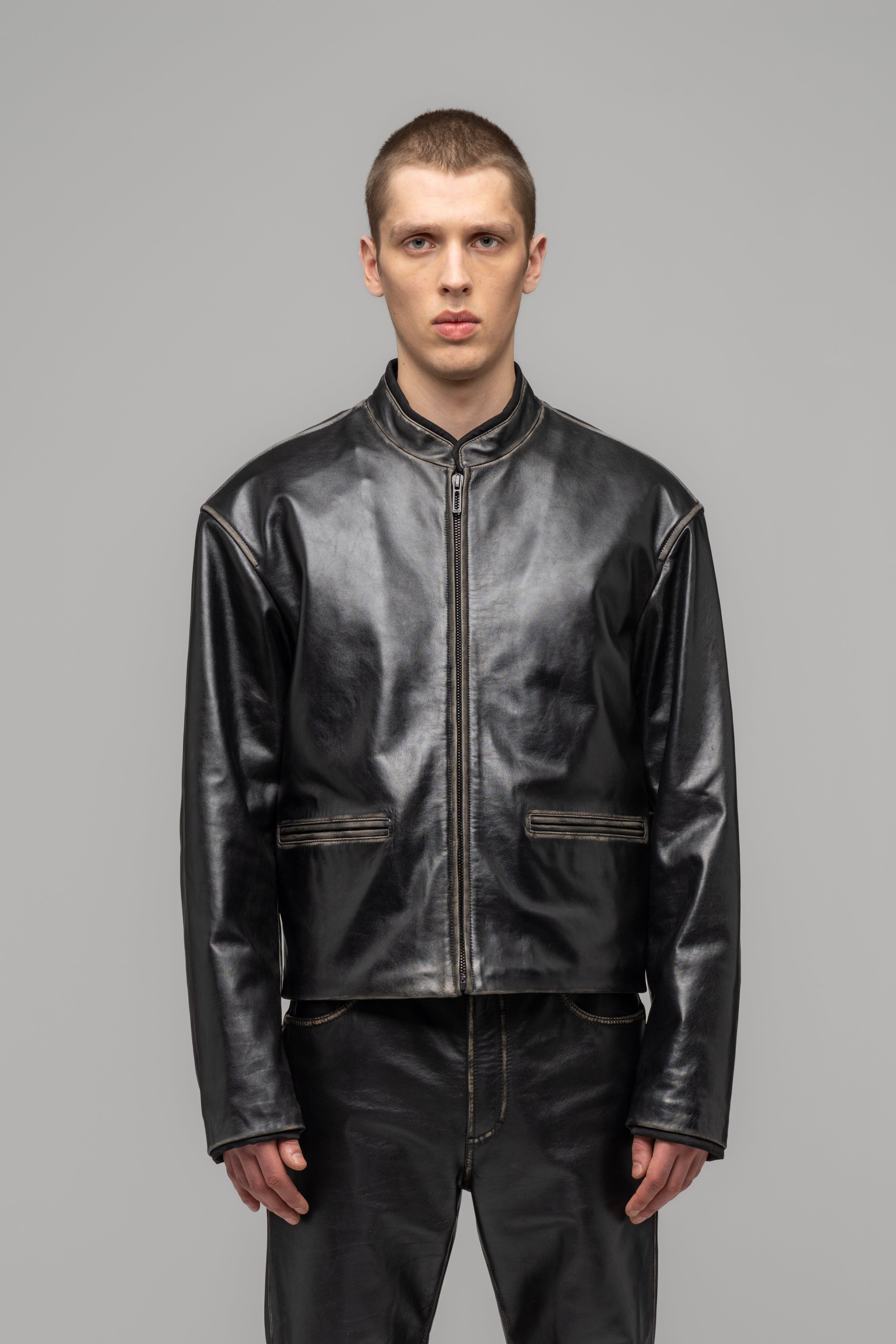 "UMA" LEATHER BIKER JACKET - WU102768