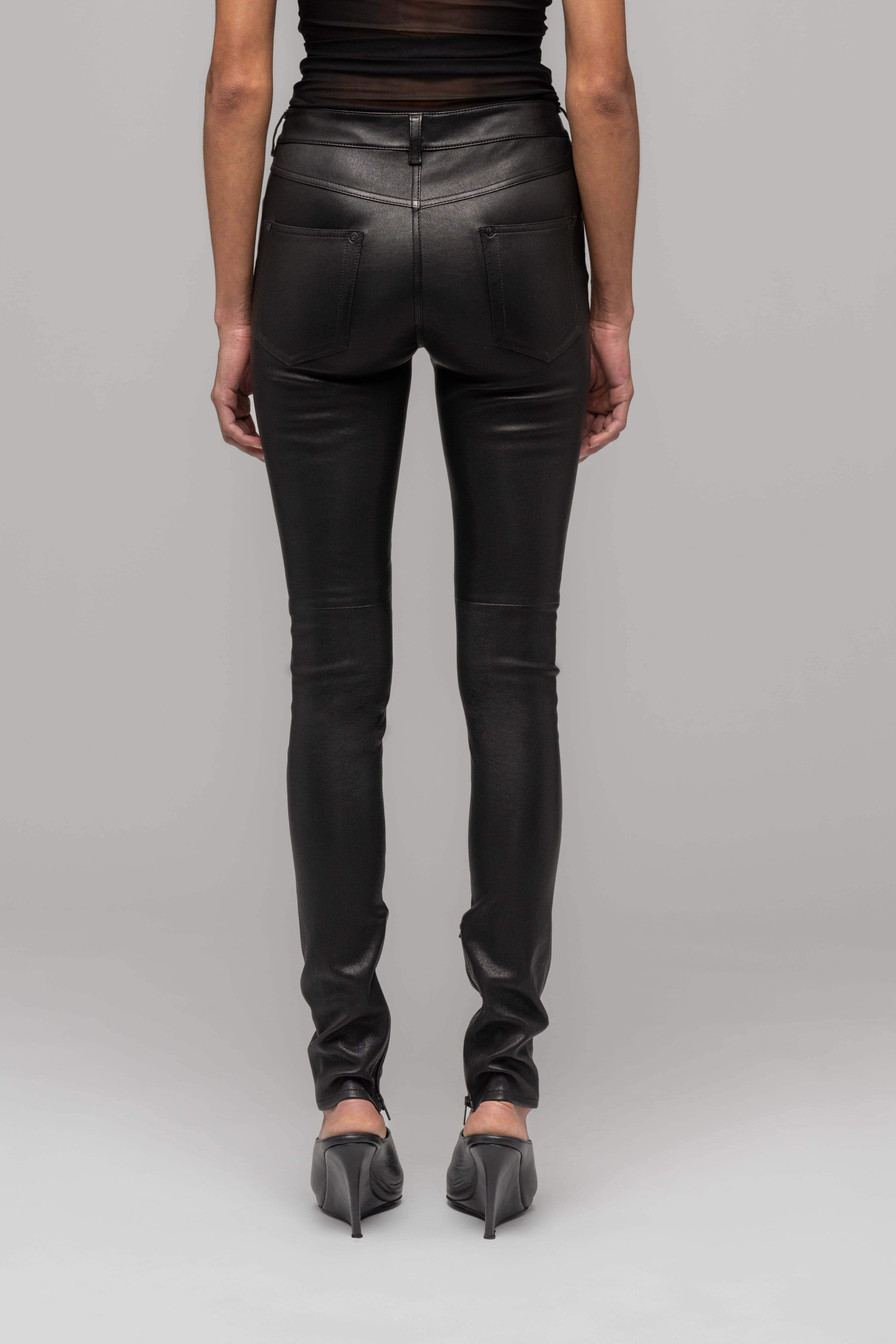 SKINNY LEATHER STRETCH TROUSERS PRE-ORDER - WU102780-2