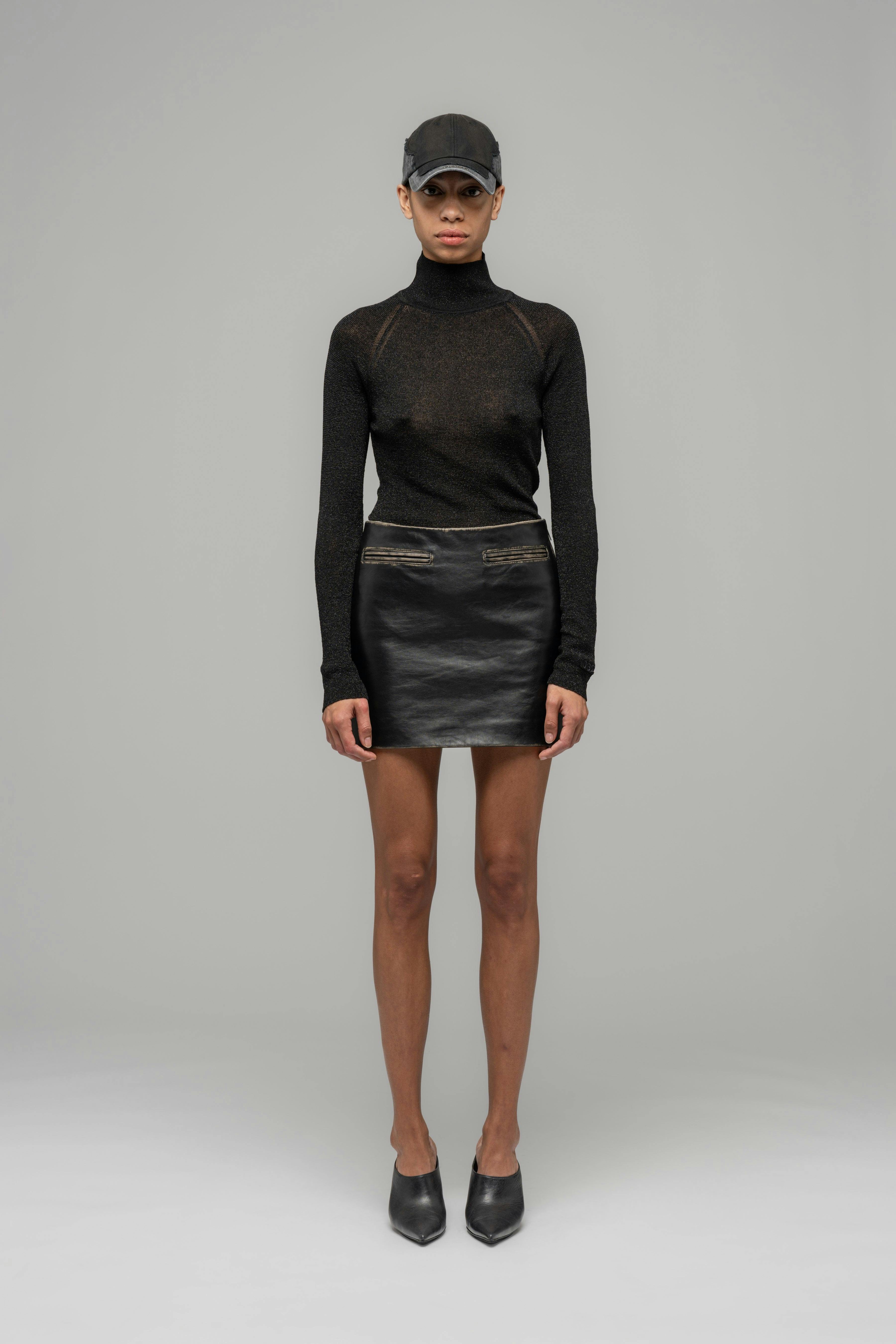 "UMA" LEATHER MINI SKIRT - WU102822