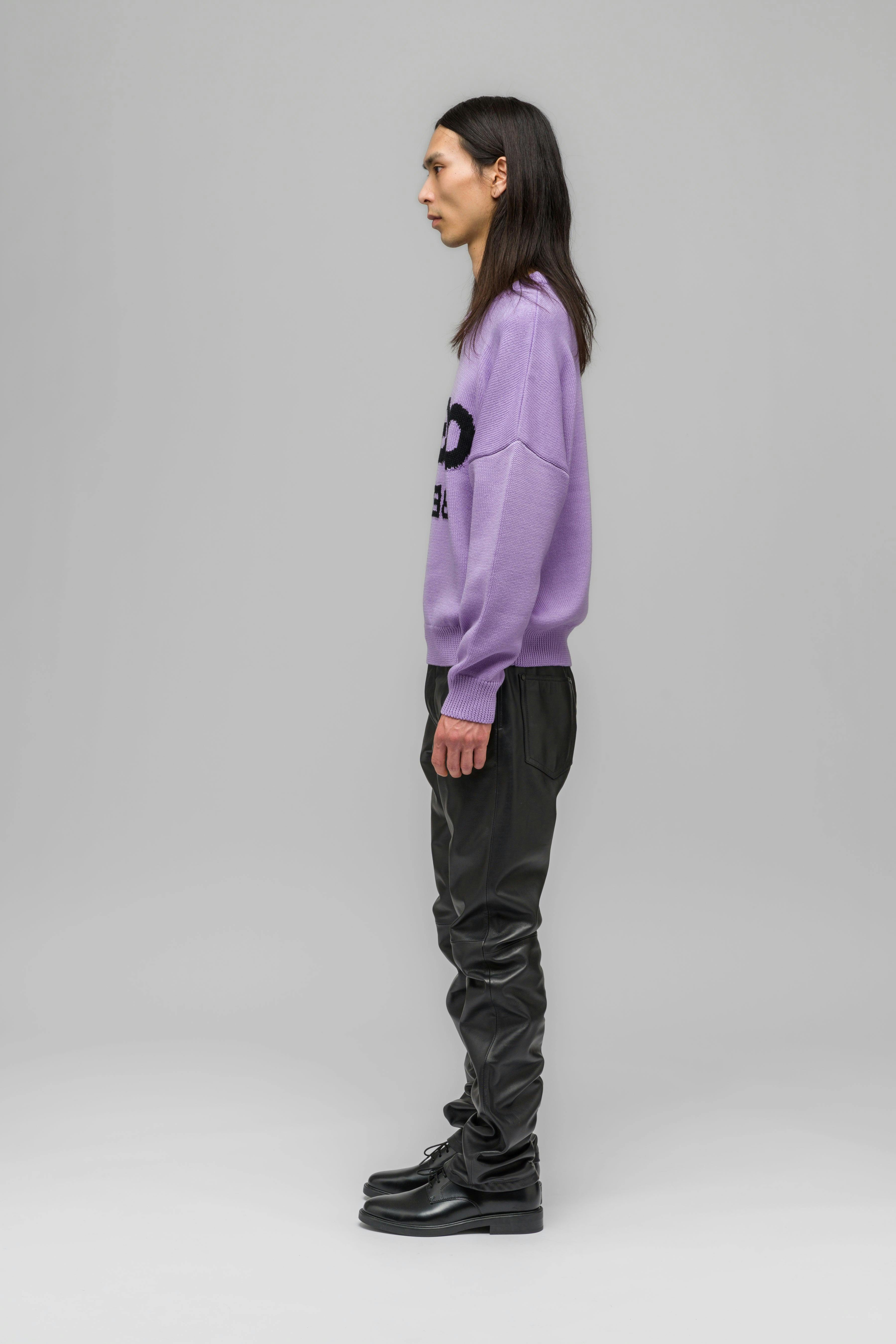 "SELFIE" SWEATER WASHED LILAC - WU103356