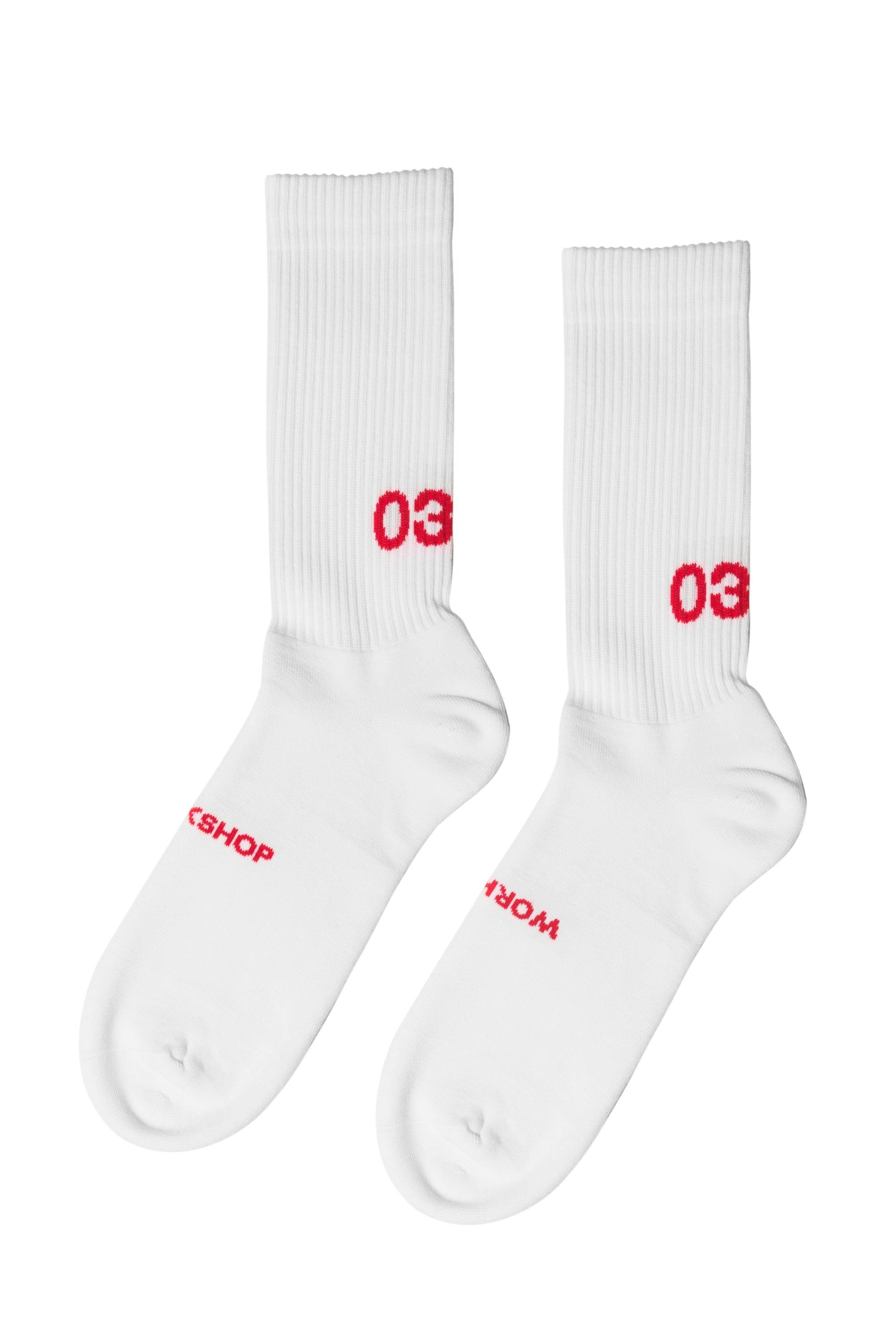 032c Socks Workshop White/Red - 20201105aw0153